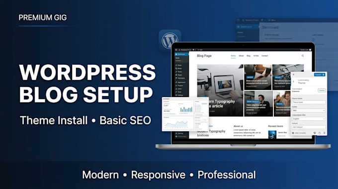 setup wordpress blog with theme installation and basic SEO