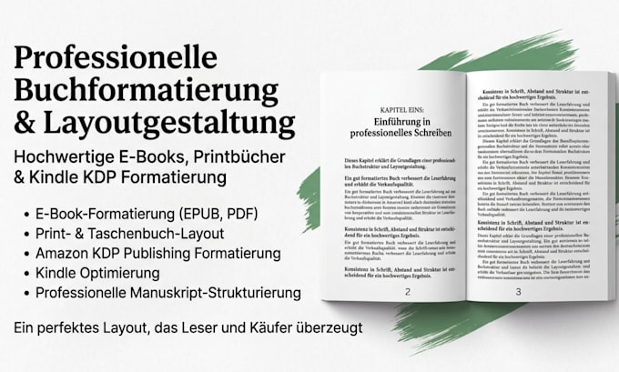 professionelle buchformatierung, KDP layout für ebook, paperback, kinderbuch