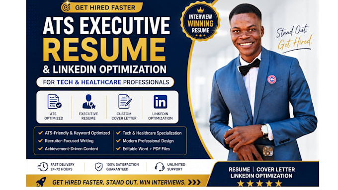 write ats executive resume and optimize linkedin