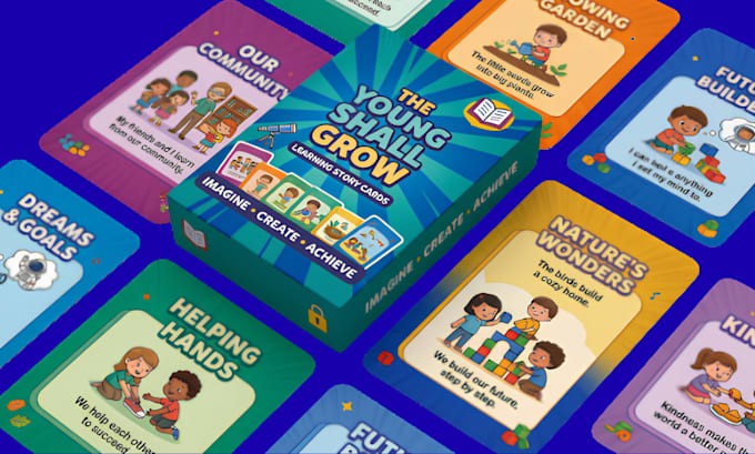 design custom kids educational flashcards memory cards box mockups learning card