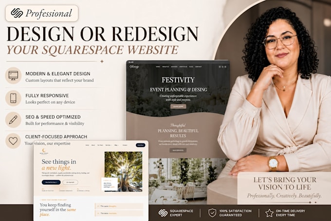 build squarespace website design or redesign squarespace website development