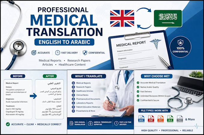 translate medical content from english to arabic professionally