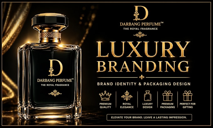 create luxury perfume packaging and brand identity design