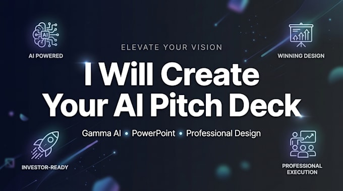 create professional ai pitch deck, powerpoint and gamma ai slides