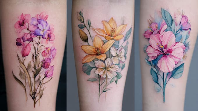 create a watercolor tattoo design