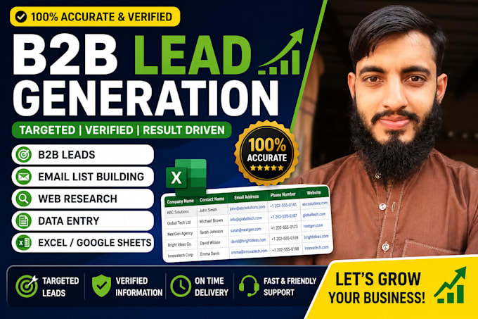 do professional b2b lead generation and data entry