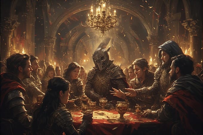 create custom dnd campaign party art for you
