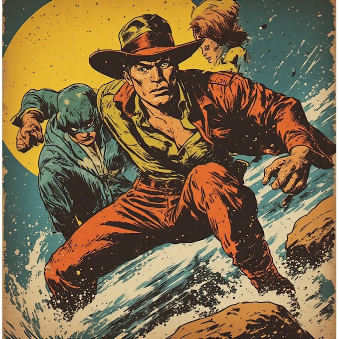 create comics illustration retro and vintage