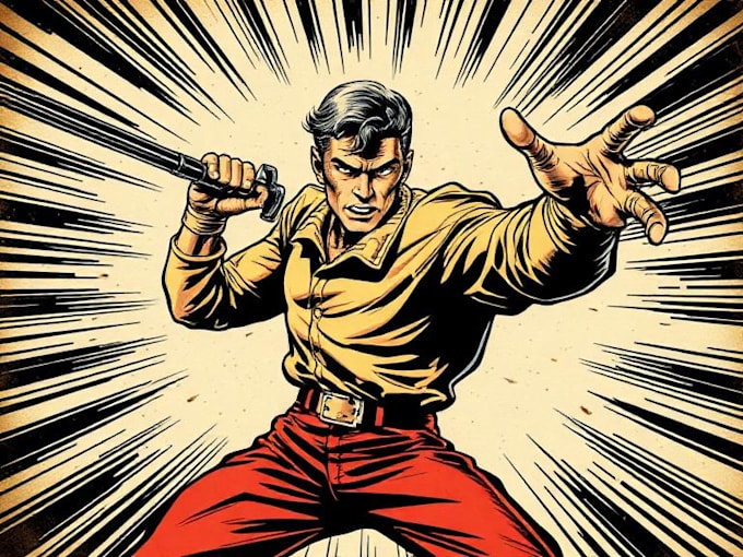 draw retro vintage comic book art