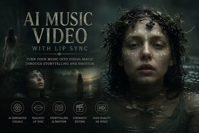 create a cinematic ai music video with lip sync