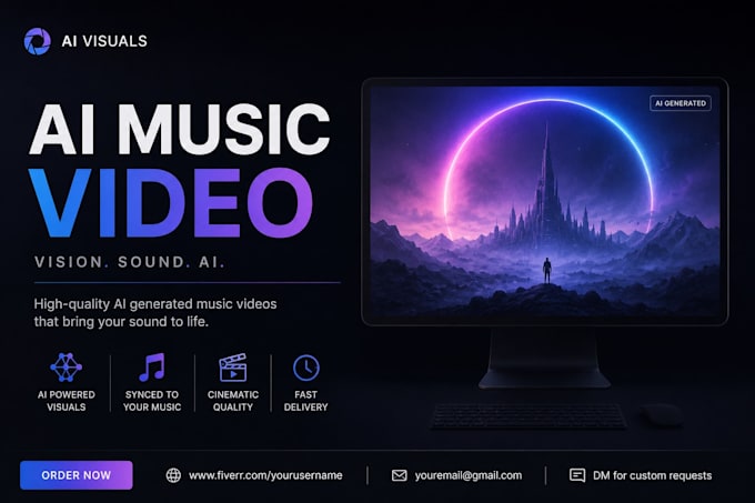 Create realistic 4k cinematic ai music video animation for your music ...