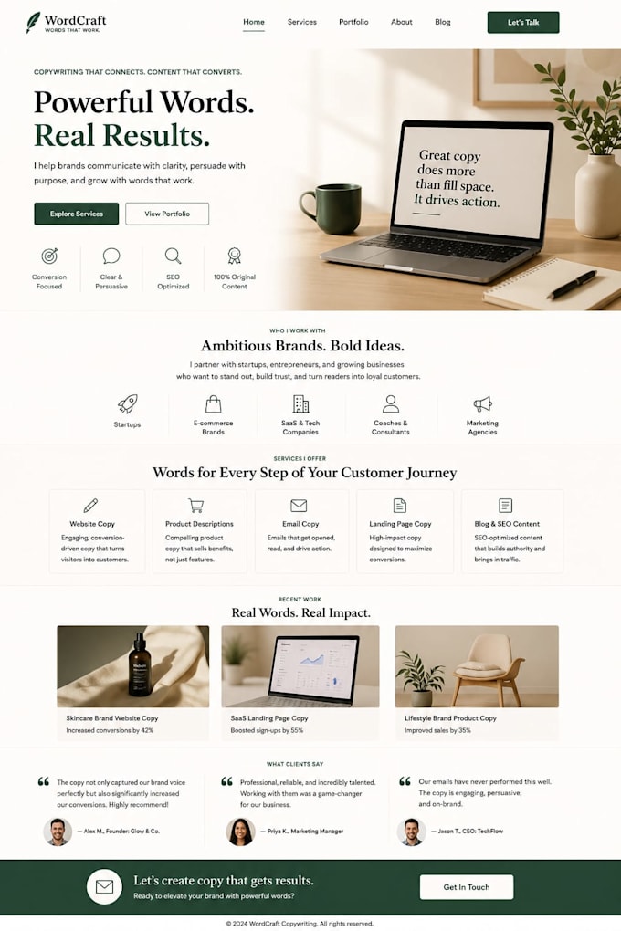 write persuasive website copy that converts