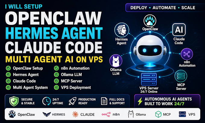openclaw multi agent hermes agent mcp claude kilo code ollama vps server