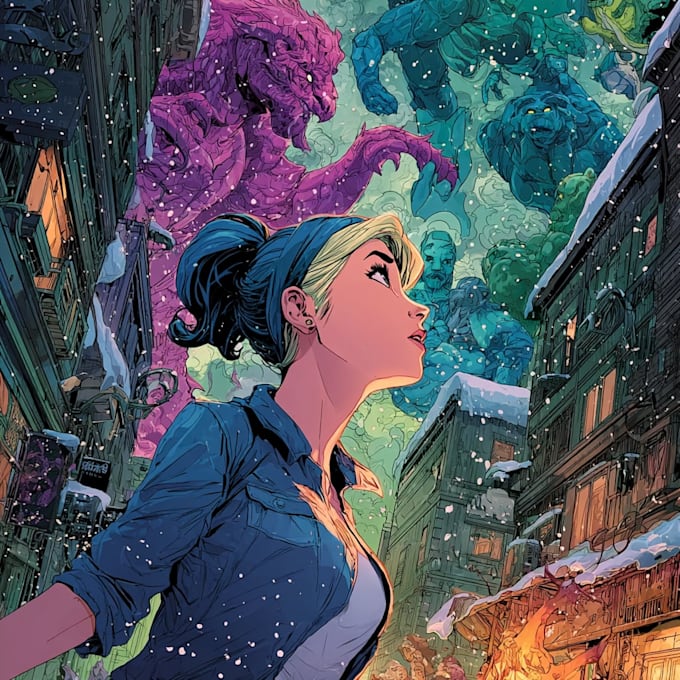 create professional comic book art and story page