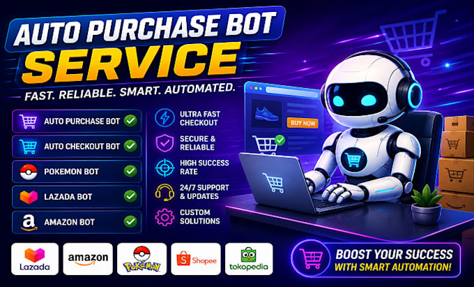 custom auto checkout bot,shopping bot,pokemon bot, auto purchase bot