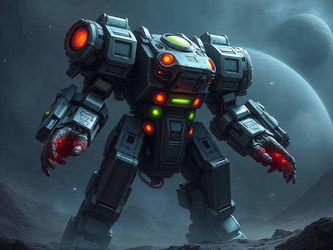 design sci fi mecha and robot concept art