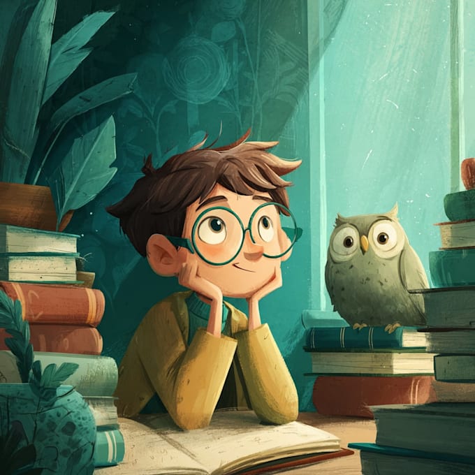 create whimsical children book illustrations