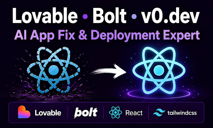fix and deploy lovable, bolt and v0 dev react apps