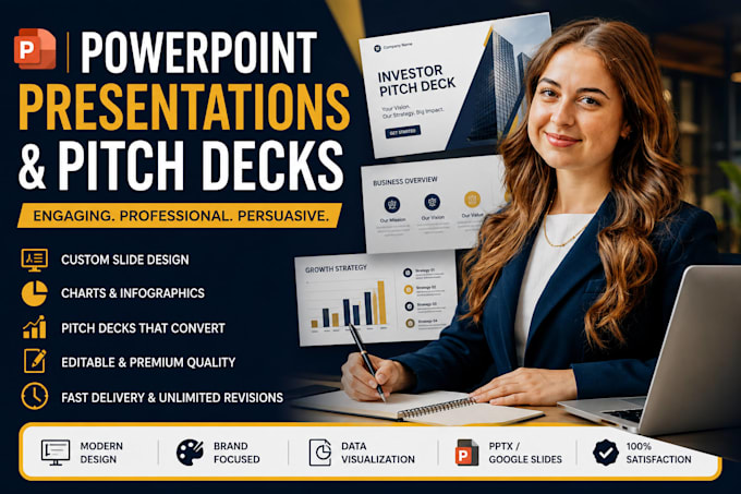 design custom pitch decks and powerpoint presentations