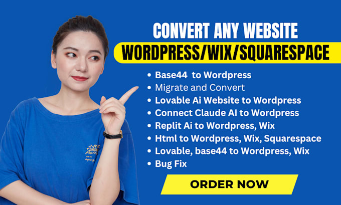 fix transfer lovable claude ai replit html to wix wordpress squarespace website