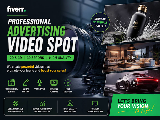 create a professional 30s video or audio advertising spot