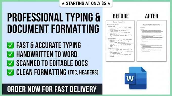 do typing and retype your handwritten or scanned documents