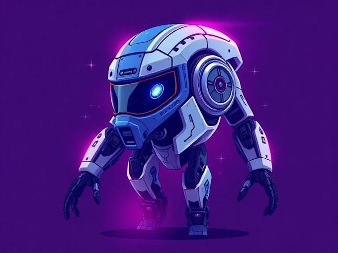 design a professional futuristic robot character for you