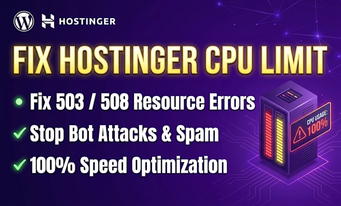 fix the hostinger cpu limit reached error
