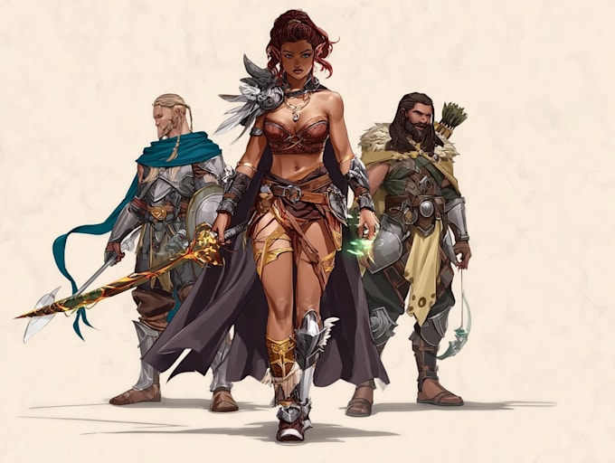 draw dnd character design and illustration