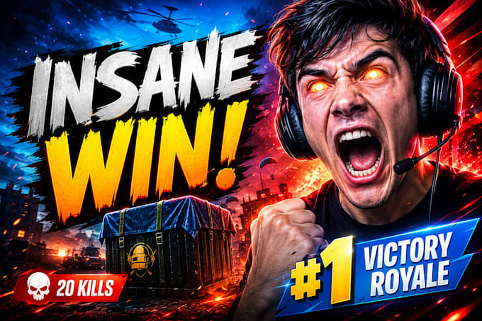 design modern gaming youtube thumbnails