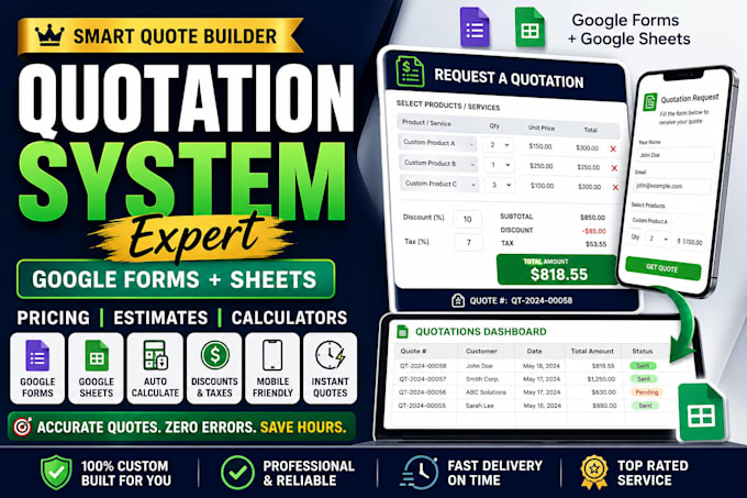 build automated quotation and pricing systems using google forms and sheets