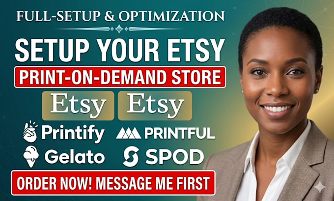 set up your etsy print on demand store with printify or printful, gelato, spod