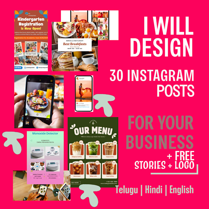 design 30 instagram posts for business