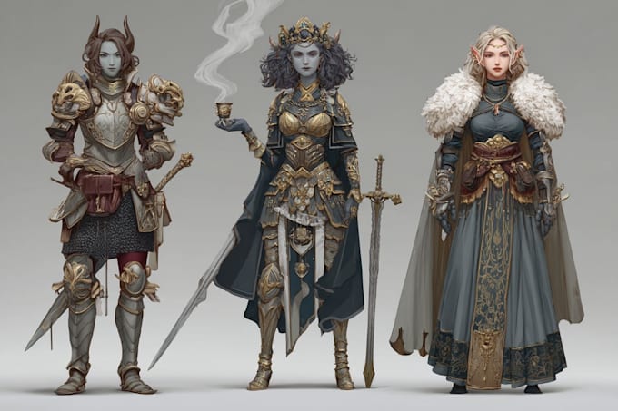 Crear diseño de personajes e ilustración de arte conceptual