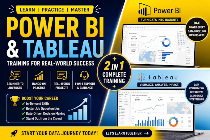 teach power bi and tableau for data analytics