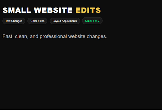 make small website edits or changes