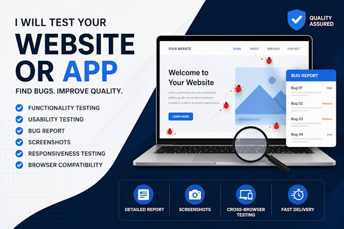 test your website or app and report bugs