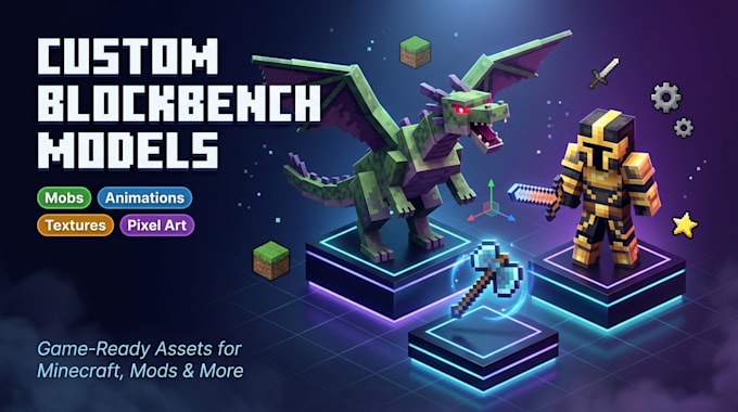 Maak aangepaste blockbench minecraft modellen, textures, animaties ...