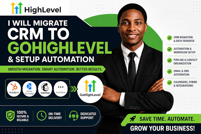 migrate CRM to gohighlevel and setup automation
