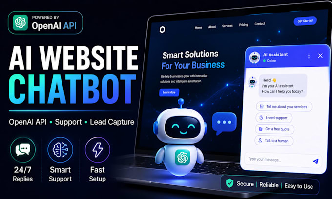 create ai powered website chatbot with openai API