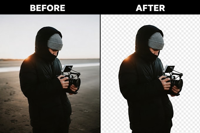 remove the background and upscale the image quality