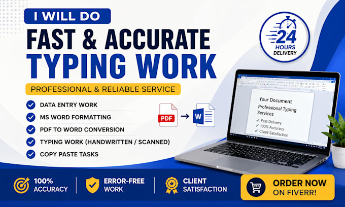 do data entry, PDF to ms word ,typing and formatting