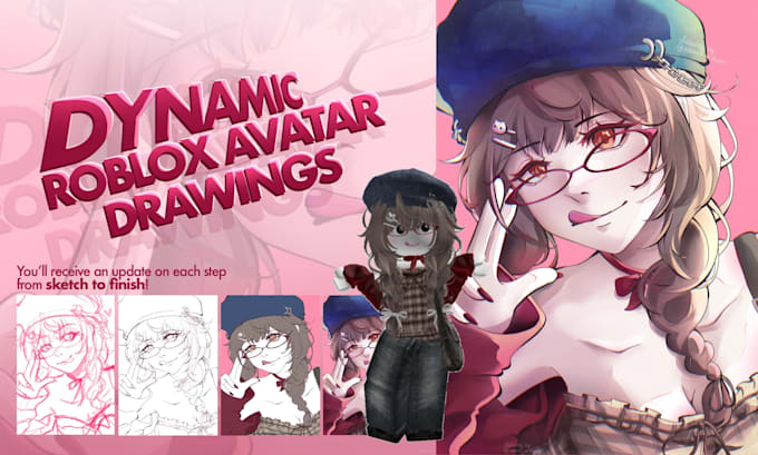 draw your roblox or minecraft avatar in a dynamic anime artstyle
