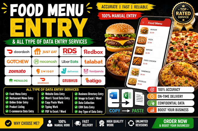 do fast and accurate data entry, copy paste, excel work