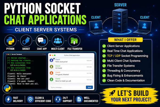 create client server chat applications using python sockets