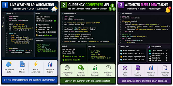 build python API automation and data tracking tools