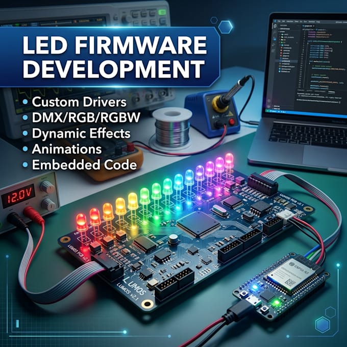 develop embedded firmware for led driver pcb