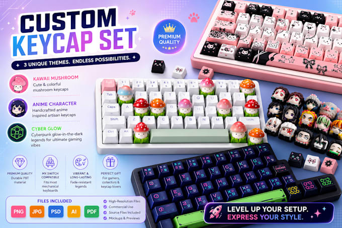 design custom 3d keycaps, artisan keycap models ready for 3d printing