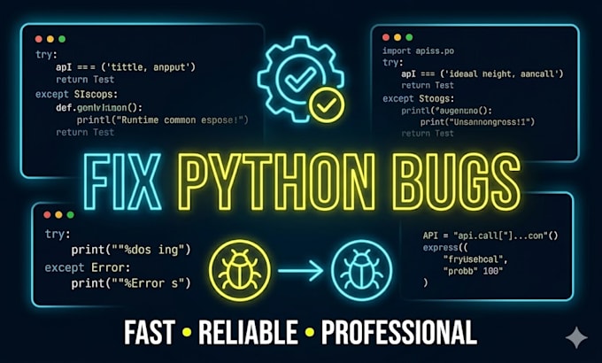 fix python bugs and errors in your code or scripts