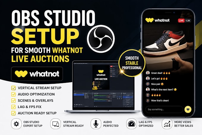 setup obs studio for smooth whatnot live auctions